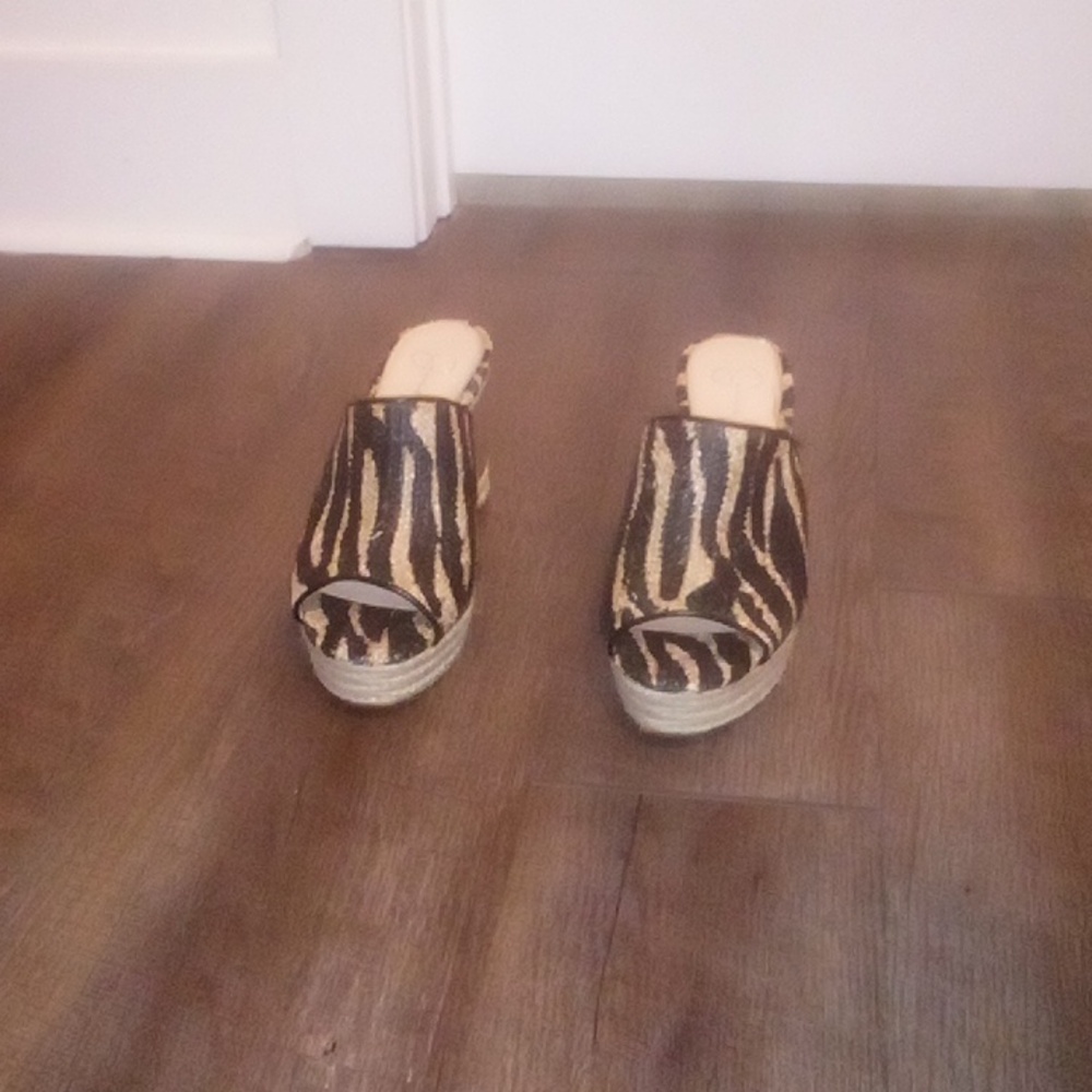 Jessica Simpson size 8.5 Zebra print Wedges